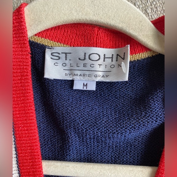 ST. JOHN Jacket Women’s Medium Made in the USA Academia Wool Cardigan Sweater - Picture 5 of 14